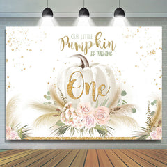 Lofaris Autumn Pumpkin Is Turning One Happy Birthday Backdrop