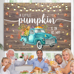 Lofaris Autumn Truck Pumpkin Is On His Way Baby Shower Backdrop