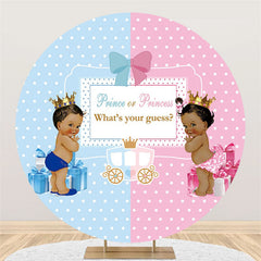 Lofaris Baby Carriage Gender Reveal Round Shower Backdrop