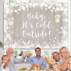 Lofaris Baby Its Cold Outside Snowflake Shower Backdrop