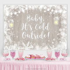 Lofaris Baby Its Cold Outside Snowflake Shower Backdrop