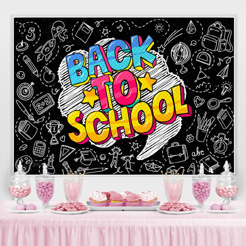 Back to School Chalkboard Pencils Photoshoot Backdrop