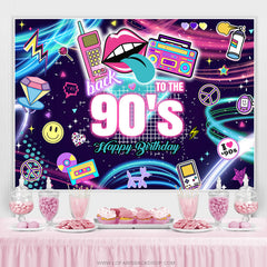 Lofaris Back To The 90S Rock Dance Birthday Party Backdrop