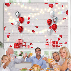 Lofaris Ballon And Gift With White Brick Birthday Backdrop