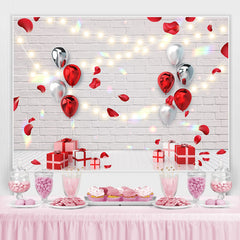 Lofaris Ballon And Gift With White Brick Birthday Backdrop