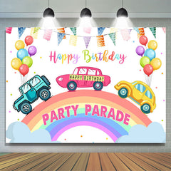 Lofaris Ballon With Car Party Parade Happy Birthday Backdrop