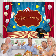 Lofaris Balloon Circus Stage Photo Backdrop for Birthday