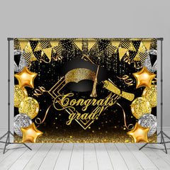 Lofaris Balloon Flag Ribbon Congrats Grad Party Backdrop