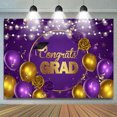 Lofaris Balloon Ribbon Rose Hat Congrats Grad Backdrop