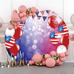 Lofaris Balloons And Flag Independence Day Circle Backdrop