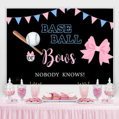 Lofaris Baseball Or Bow Gender Reveal Baby Shower Backdrop