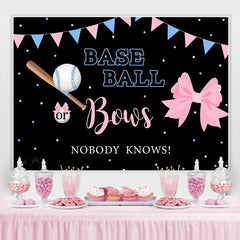 Lofaris Baseball or Bows Gender Reveal Baby Shower Backdrop