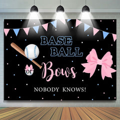 Lofaris Baseball or Bows Gender Reveal Baby Shower Backdrop