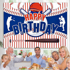 Lofaris Baseball Teens Happy Birthday Backdrop for Boys