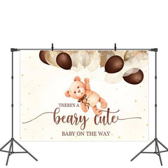 Lofaris Beary Cute Baby Shower Glitter Balloon Backdrop