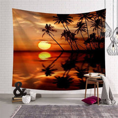 Lofaris Beautiful Sunset Scenery Beach Holiday Wall Tapestry