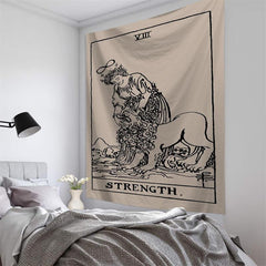 Lofaris Beige And Black Animal Bohemian Family Wall Tapestry