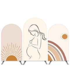 Lofaris Beige Sunshine And Mom Baby Shower Arch Backdrop Kit