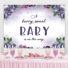 Lofaris Berry Sweet Baby On the Way Backdrop for Shower