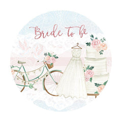 Lofaris Bicycle White Wedding Dress Circle Backdrop