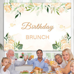 Lofaris Birthday Brunch Floral Backdrop For Baby Girl