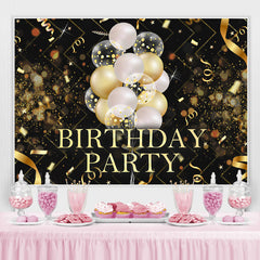 Lofaris Black and Golden Balloon Bokeh Birthday Party Backdrop