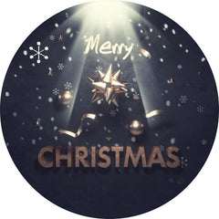 Lofaris Black And Light Round Merry Christmas Party Backdrop