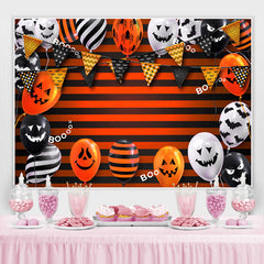 Lofaris Black And Orange Striped Halloween Balloon Backdrop