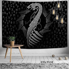 Lofaris Black And Silver Trippy Novelty Divination Wall Tapestry