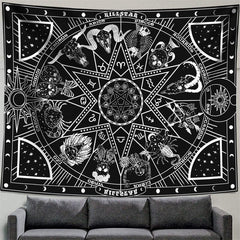 Lofaris Black And White Divination Room Decoration Wall Tapestry