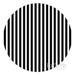 Lofaris Black And White Line Simple Round Birthday Backdrop