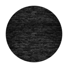 Lofaris Black Brick Simple Custom Circle Backdrop Decoration