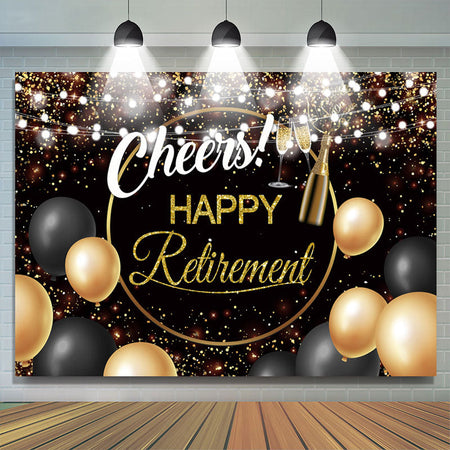 Personalized Happy Retirement Backdrop Banner - Lofaris