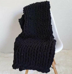 Lofaris Dark Gray Queen Size Warm Soft Thick Chunky Knit Blanket