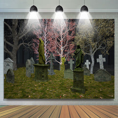 Lofaris Black Horrible Night Cemetery Theme Halloween Holiday Backdrop