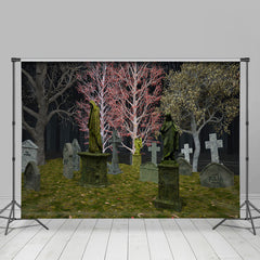 Lofaris Black Horrible Night Cemetery Theme Halloween Holiday Backdrop