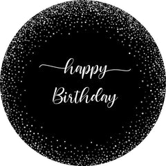 Lofaris Black Silver Dots Birthday Simple Party Round Backdrops