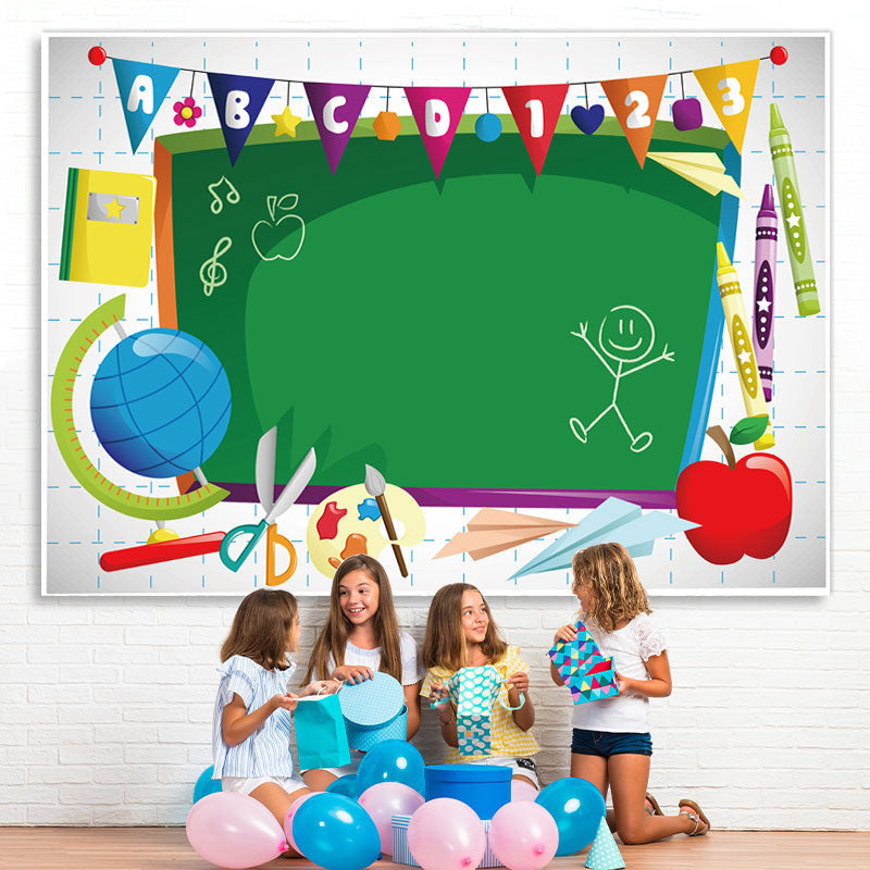 Back to School Chalkboard Pencils Photoshoot Backdrop