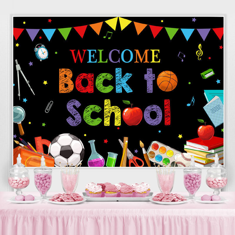 Blackboard Rainbow Flag Welcome Back to School Backdrop – Lofaris