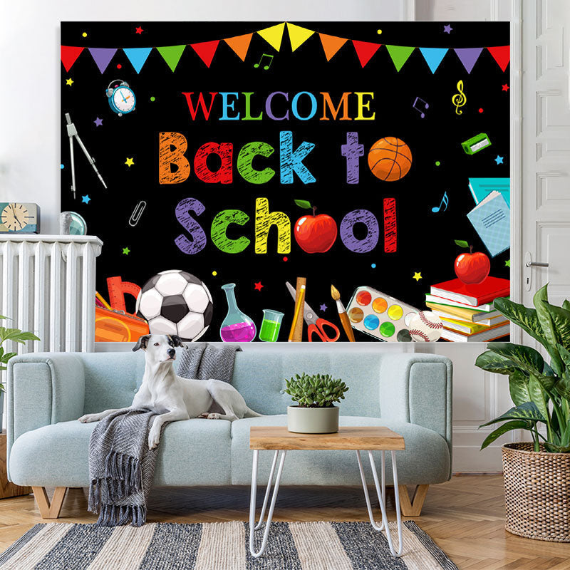 Blackboard Rainbow Flag Welcome Back to School Backdrop – Lofaris