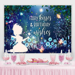 Lofaris Blue And Glitter Fairy Wonderland Birthday Backdrop