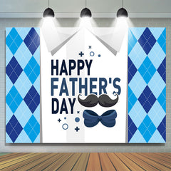 Lofaris Blue And Grey Suit With Happy Fathers Day Backdrop