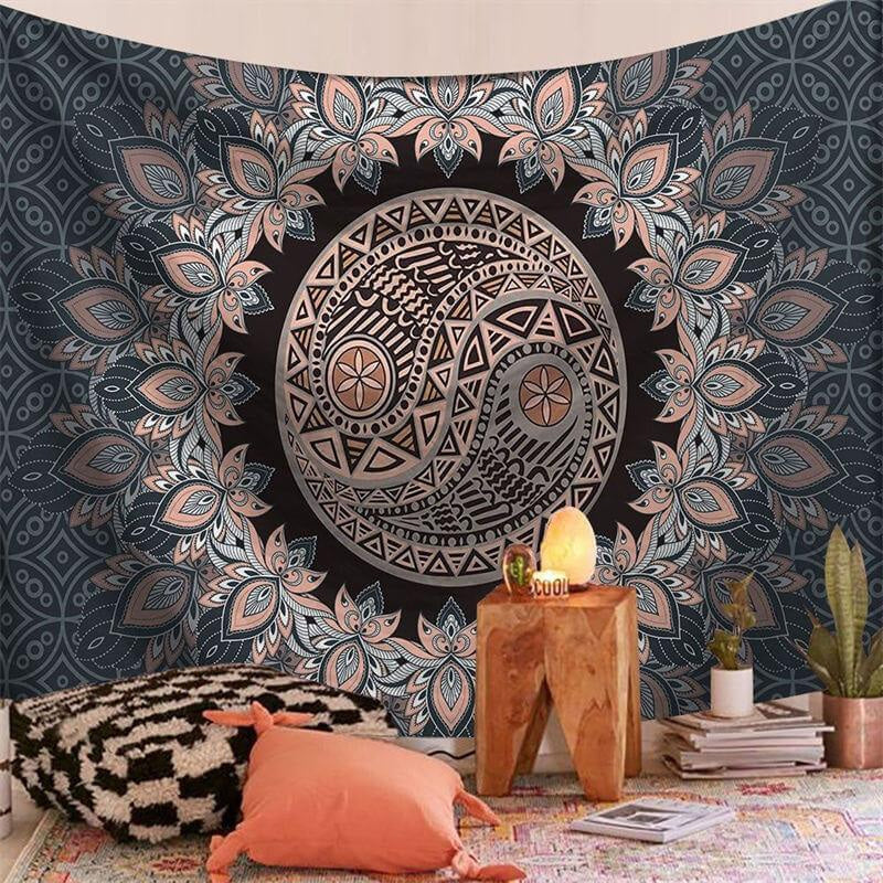 Lofaris Blue And Pink Bohemian Abstract Divination Wall Tapestry