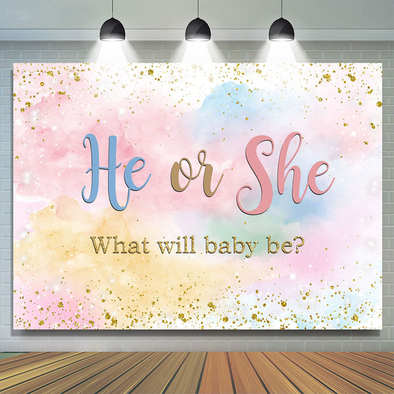 Lofaris Blue And Pink Sky Cloud Gender Reveal Backdrop