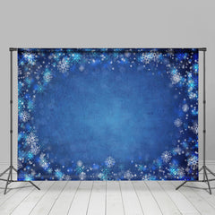 Lofaris Blue And Shiny Snowflake Lovely Happy Winter Backdrop