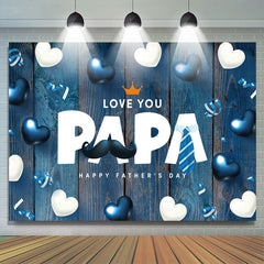 Lofaris Blue And White Balloons Wood Happy Fathers Day Backdrop