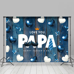 Lofaris Blue And White Balloons Wood Happy Fathers Day Backdrop