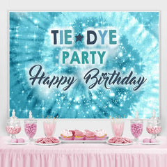 Lofaris Blue bokeh Tie Dye Party birthday photo booth backdrop