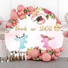 Lofaris Blue Buck Or Pink Doe Baby Shower Circle Backdrop