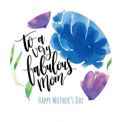 Lofaris Blue Flower Circle Happy Mothers Day Round Backdrops